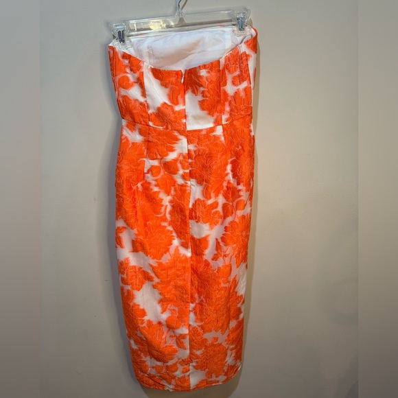 Showpo Brailey Midi Orange White Dress NWT Sz 2 - Picture 4 of 9